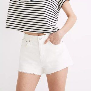 Madewell Relaxed Denim Shorts in Tile White, Size 27